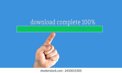 Hand download on Virtual Display? concept, download complete 100 percent - Powered by Shutterstock - Get 15% off with code: PIKWIZARD15