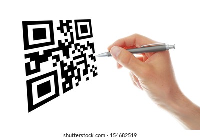 hand draw a qr code which means contact us