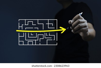 Hand draw shorten way to go though the maze. Eaier simplify process, reduce time and cost down, keep necessary indeed fast solution or accurate communication. Cut out unnecessary concept.