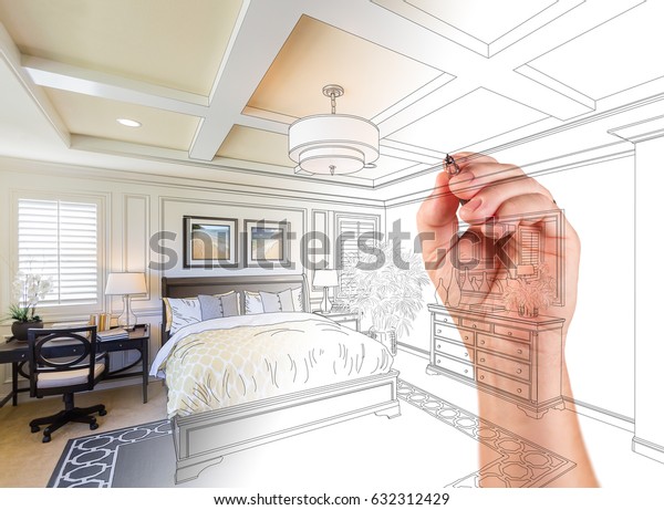 Hand Drawing Custom Master Bedroom Design Stock Photo Edit