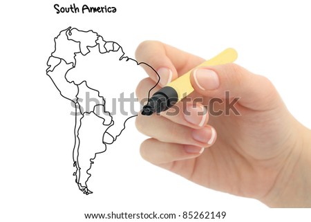 hand drawing southamerica