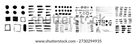 Hand drawn collection of different scribble lines and brush strokes, Marker pen underline and strikethrough strokes