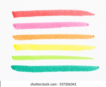 Hand Drawn Colorful Highlight Stripes Design Elements Brushes Marker Strokes