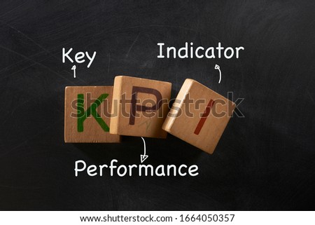Hand drawn Key Performance Indicator (kpi) concept, business strategy on blackboard..
