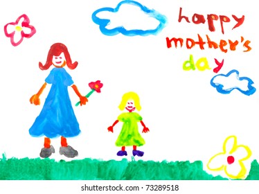 Hand Drawn water color painting for Mother's Day Hand Drawn water color painting for Mother's Day