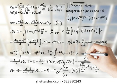 Hand draws solution of equation concept
