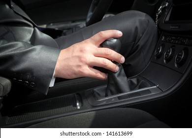 Hand Of The Driver Of The Car