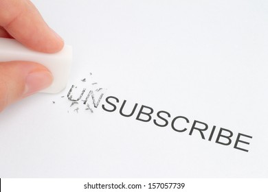 Hand erase part of the unsubscribe word 
