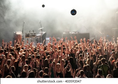 Hand Fans During A Concert