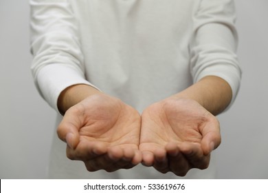 Hand Gesture Of Giving Open Hands