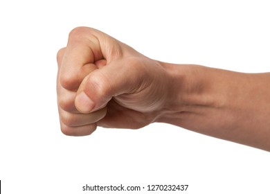 Hand gesture isolated on white. - Shutterstock ID 1270232437