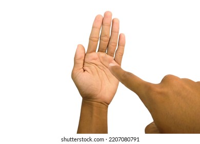 hand gesture isolated on a white background - Shutterstock ID 2207080791
