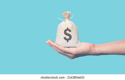 Hand Giving Money Bag Isolated On Stock Photo 2163856655 | Shutterstock