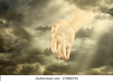 Hand of a god down from the sky