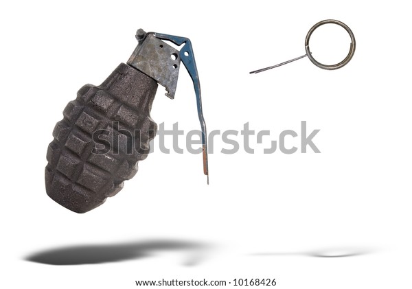 Hand Grenade Pin Pulled Floating Over Stock Photo Edit Now