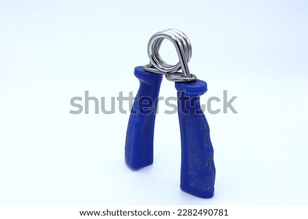 Hand grip. Blue with a white background.