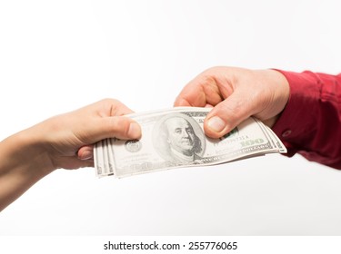 Hand Handing Over Money