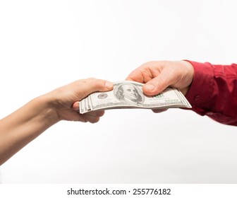 Hand Handing Over Money