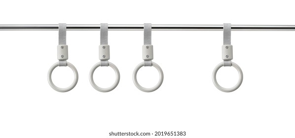 Hand Handle Loop In The Subway. Isolated On White Background