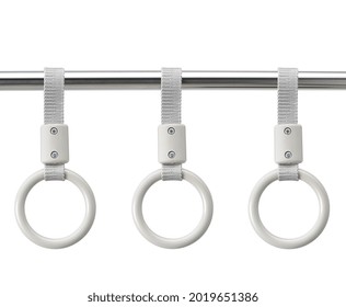 Hand Handle Loop In The Subway. Isolated On White Background