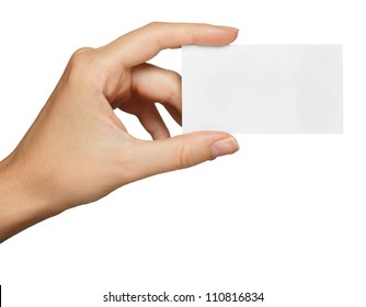 Hand Hold Blank Business Card