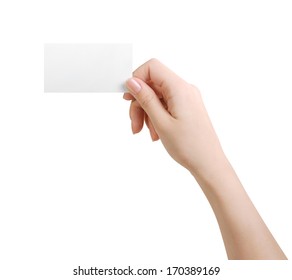 Hand Hold Blank Business Card 