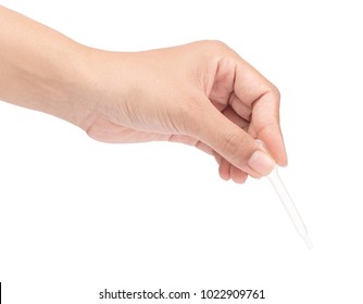 Hand Hold Tool Medicine Dropper Isolated On A White Background