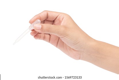 Hand Hold Tool Medicine Dropper Isolated On A White Background