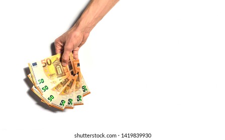 Hand With Fifty Euro Bill Images Stock Photos Vectors - 