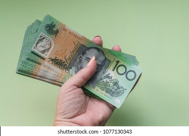 Hand Holding Australian Money