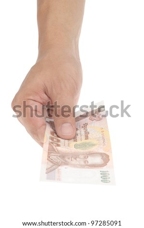 Similar – Woman hands with group of fifty euros banknotes