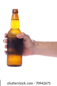 Hand Holding Beer Bottle Studio Cutout