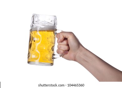 Hand Holding Beer Making A Toast