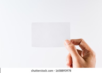 Hand Holding Blank Business Card