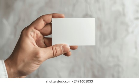 hand holding Blank debit card mockup, business card mock up 
