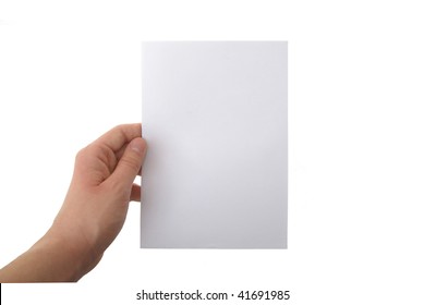Hand Holding Blank Paper Sheet