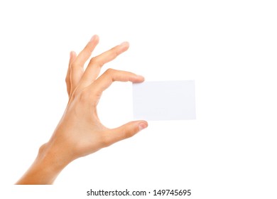 Hand Holding A Business Card