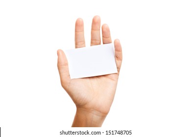 Hand Holding A Business Card 