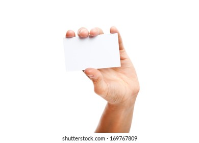 Hand Holding A Business Card 