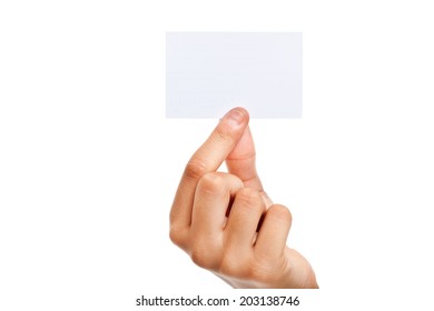 Hand Holding A Business Card 