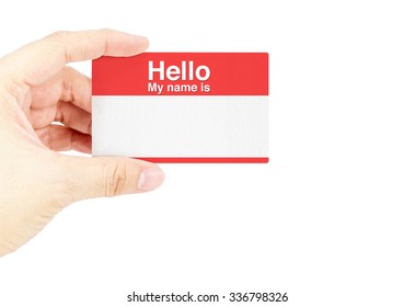 Hand Holding Business Card With 