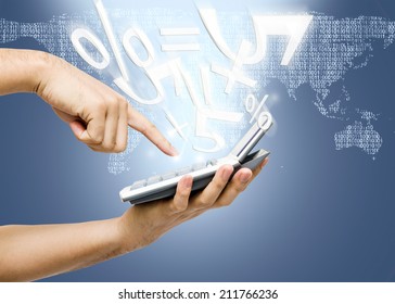  Hand holding calculator