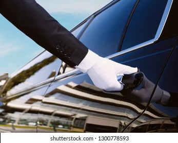 Hand Holding The Car Door Handle