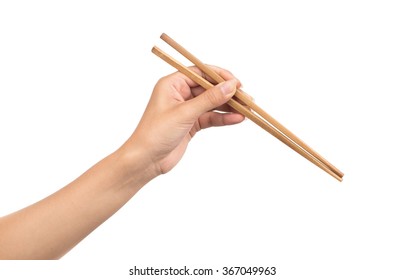 holding chopsticks