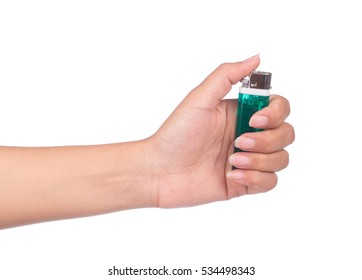 hand holding cigarette lighter isolated on white background - Powered by Shutterstock