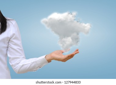 hand holding a cloud