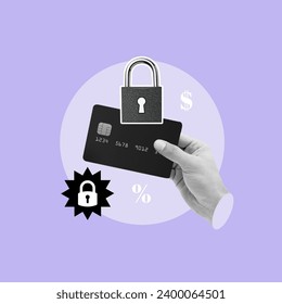 hand holding credit card, debit with padlock, protection, financial transactions, Credit Card, Security Measures, Identity Theft, Security, Padlock, Home Shopping, Money, Protection, Loan, Business - Powered by Shutterstock