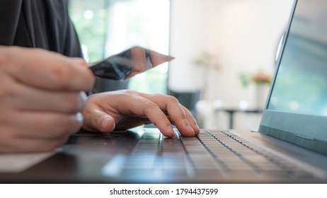 Hand Holding A Credit Card For Online Shopping - Shutterstock ID 1794437599