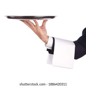 hand holding empty food tray