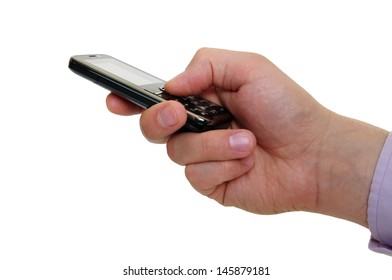 A Hand Holding A Feature Phone